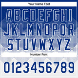 Custom Royal White 3D Gradient Square Shape Two-Button Unisex Softball Jersey