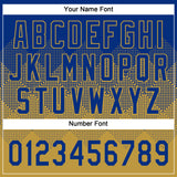 Custom Royal Old Gold 3D Gradient Square Shape Two-Button Unisex Softball Jersey