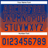 Custom Royal Orange 3D Gradient Square Shape Two-Button Unisex Softball Jersey