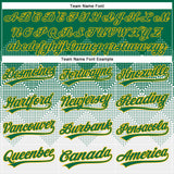 Custom Kelly Green White-Gold 3D Gradient Square Shape Two-Button Unisex Softball Jersey