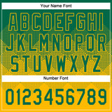 Custom Kelly Green Gold 3D Gradient Square Shape Two-Button Unisex Softball Jersey