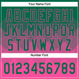 Custom Kelly Green Pink 3D Gradient Square Shape Two-Button Unisex Softball Jersey