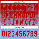 Custom Red Light Blue 3D Gradient Square Shape Two-Button Unisex Softball Jersey