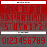 Custom Red Steel Gray 3D Gradient Square Shape Two-Button Unisex Softball Jersey