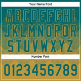 Custom Teal Old Gold 3D Gradient Square Shape Two-Button Unisex Softball Jersey