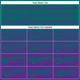 Custom Teal Purple 3D Gradient Square Shape Two-Button Unisex Softball Jersey