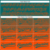 Custom Teal Orange 3D Gradient Square Shape Two-Button Unisex Softball Jersey