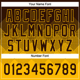 Custom Brown Gold 3D Gradient Square Shape Two-Button Unisex Softball Jersey