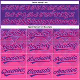 Custom Purple Pink 3D Gradient Square Shape Two-Button Unisex Softball Jersey