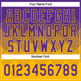 Custom Purple Gold 3D Gradient Square Shape Two-Button Unisex Softball Jersey