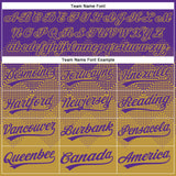 Custom Purple Old Gold 3D Gradient Square Shape Two-Button Unisex Softball Jersey