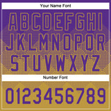 Custom Purple Old Gold 3D Gradient Square Shape Two-Button Unisex Softball Jersey