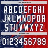 Custom Graffiti Pattern White Red-Navy 3D Scratch Two-Button Unisex Softball Jersey