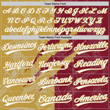 Custom Graffiti Pattern White Crimson-Old Gold 3D Scratch Two-Button Unisex Softball Jersey