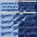 Custom Graffiti Pattern Navy-Light Blue 3D Scratch Two-Button Unisex Softball Jersey