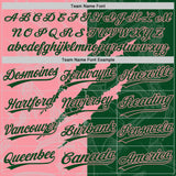 Custom Graffiti Pattern Green-Medium Pink 3D Scratch Two-Button Unisex Softball Jersey