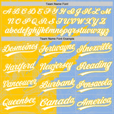 Custom Graffiti Pattern White Light Blue-Yellow 3D Scratch Two-Button Unisex Softball Jersey