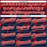 Custom Navy Red-White Distressed Scratch Brush Stroke Star Raglan Sleeves Two-Button Unisex Softball Jersey