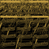 Custom Black Old Gold Distressed Scratch Brush Stroke Star Raglan Sleeves Two-Button Unisex Softball Jersey