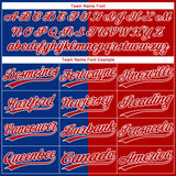 Custom Red Royal-White Stars & Stripes Raglan Sleeves Two-Button Unisex Softball Jersey