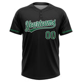 Custom Black Kelly Green-White Mexico Two-Button Unisex Softball Jersey