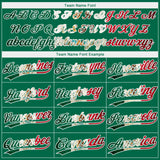 Custom Kelly Green Vintage Mexican Flag-White Mexico Two-Button Unisex Softball Jersey