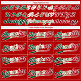 Custom Red Vintage Mexican Flag-White Mexico Two-Button Unisex Softball Jersey