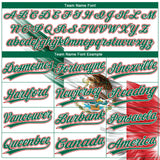 Custom White Kelly Green-Red The Abstract Wing With Mexican Flag Two-Button Unisex Softball Jersey