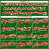 Custom Kelly Green Red-White Mexico Two-Button Unisex Softball Jersey