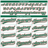 Custom White Kelly Green-Red Ethnic Aztec Mexican Heritage Two-Button Unisex Softball Jersey