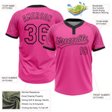 Custom Pink Black Ethnic Aztec Mexican Heritage Two-Button Unisex Softball Jersey