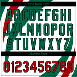 Custom White Red Kelly Green-Black Mexico Two-Button Unisex Softball Jersey