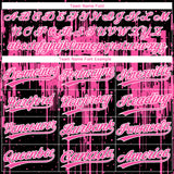Custom Black Pink-White Dripping Splatter Paint Two-Button Unisex Softball Jersey