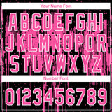 Custom Black Pink-White Dripping Splatter Paint Two-Button Unisex Softball Jersey