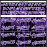 Custom Black Purple-White Dripping Splatter Paint Two-Button Unisex Softball Jersey