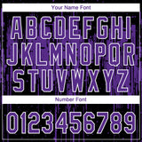 Custom Black Purple-White Dripping Splatter Paint Two-Button Unisex Softball Jersey