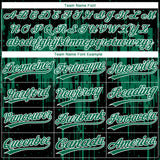 Custom Black Kelly Green-White Dripping Splatter Paint Two-Button Unisex Softball Jersey