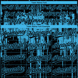 Custom Black Sky Blue Dripping Splatter Paint Two-Button Unisex Softball Jersey