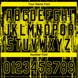 Custom Black Light Yellow Dripping Splatter Paint Two-Button Unisex Softball Jersey