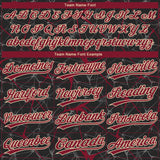 Custom Black Crimson-Cream 3D Pattern Design Abstract Network Two-Button Unisex Softball Jersey