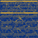 Custom Royal Old Gold 3D Pattern Design Abstract Network Two-Button Unisex Softball Jersey