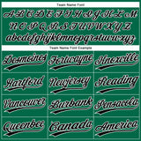Custom Kelly Green Black-White Gradient Style Twinkle Star Two-Button Unisex Softball Jersey