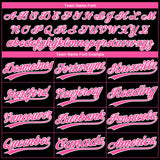 Custom Black Pink-White Gradient Style Twinkle Star Two-Button Unisex Softball Jersey