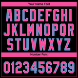 Custom Black Pink-Sky Blue Gradient Style Twinkle Star Two-Button Unisex Softball Jersey
