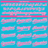 Custom Lakes Blue Pink-White Gradient Style Twinkle Star Two-Button Unisex Softball Jersey