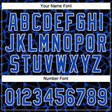Custom Black Thunder Blue-White 3D Pattern Design Abstract Network Crackle Two-Button Unisex Softball Jersey