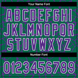 Custom Kelly Green Purple-White 3D Pattern Design Abstract Network Crackle Two-Button Unisex Softball Jersey