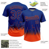 Custom Royal Orange New York City Edition Gradient Two-Button Unisex Softball Jersey
