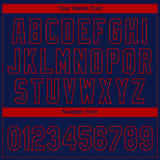Custom Navy Red Washington City Edition Gradient Two-Button Unisex Softball Jersey