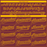Custom Burgundy Yellow Washington City Edition Gradient Two-Button Unisex Softball Jersey